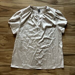 SHEIN Cream Pleated Blouse